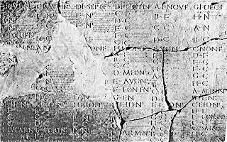 Fragments of old roman calendar